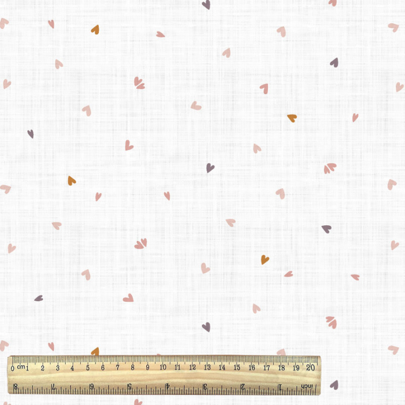 Printed Cotton COREO White / Peach